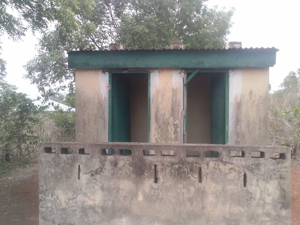 Pit toilets at Ipee Basic Health Centre